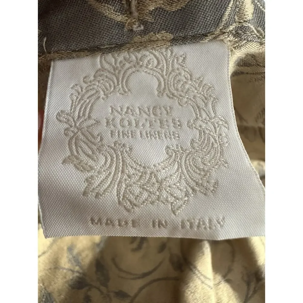 Nancy Koltes TOILE FLORAL QUEEN Duvet Grey Beige SATEEN LUXURY 2 Shams